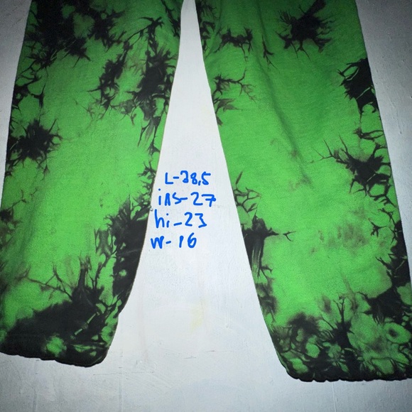 PSYCHWORLD Green Tye Dye Small SWEATPANTS NWOT - Picture 7 of 7